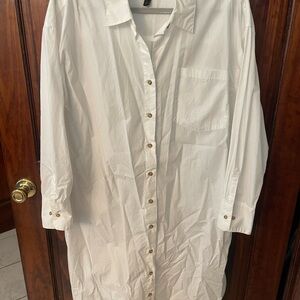 Banana Republic White Long Sleeve Dress